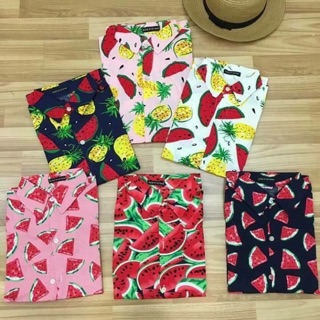 Áo sơ mi hoạ tiết trái cây