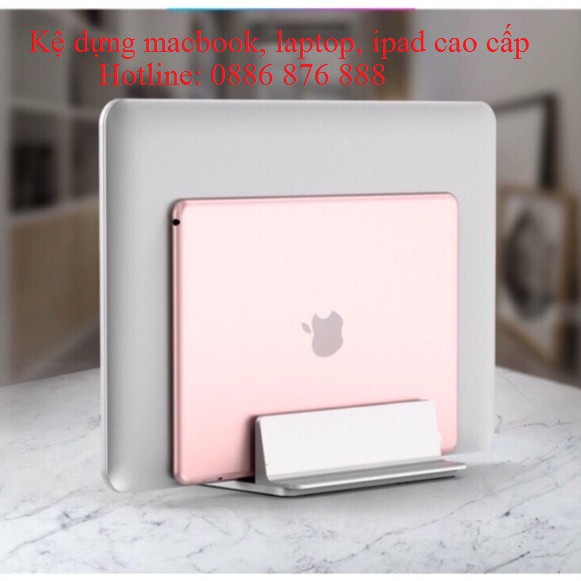 Giá đỡ nhôm cao cấp iDock cho Macbook, iPad, Laptop kép 2 ngăn