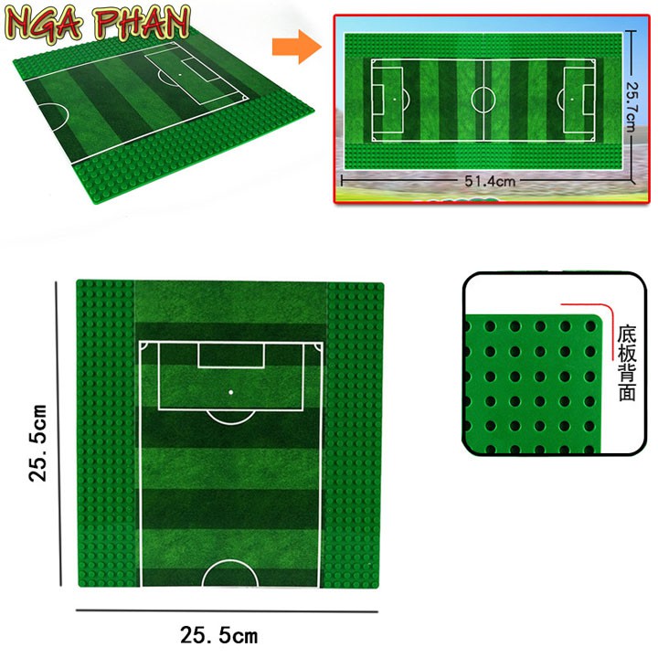 Tấm Nền Sân Bóng Đá Baseplate City Lego Đồ Chơi Xếp Hình Lắp Ráp