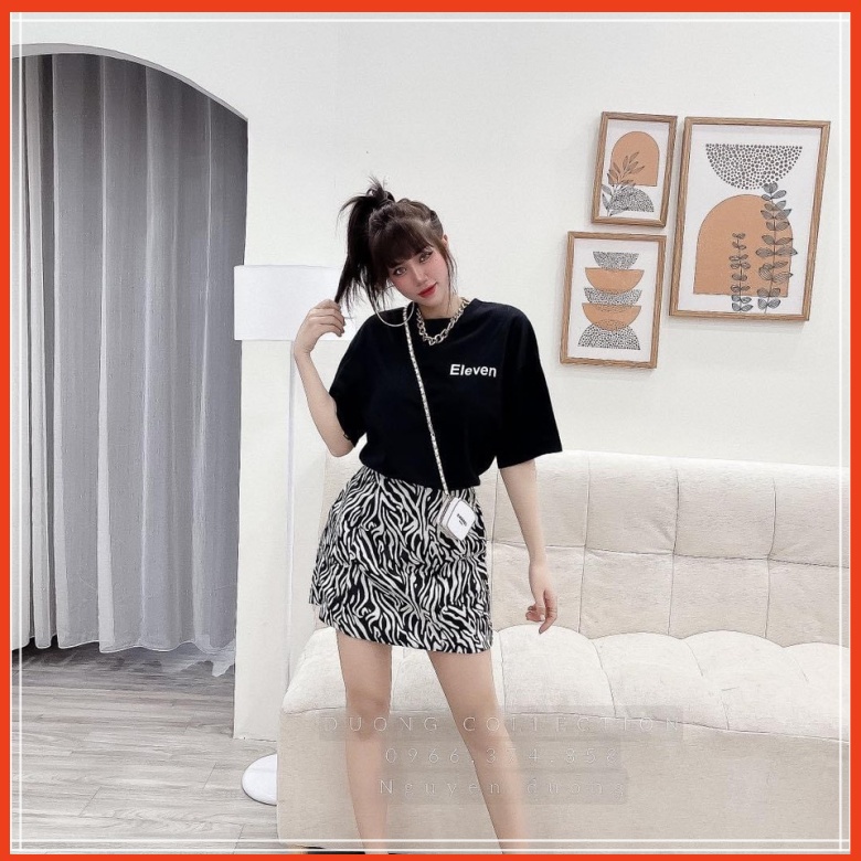 Set đồ nữ bigsize ELEVEN ,đồ bộ nữ áo mix chân váy nữ cạp chun có lót trong, có kèm ảnh và video của shop