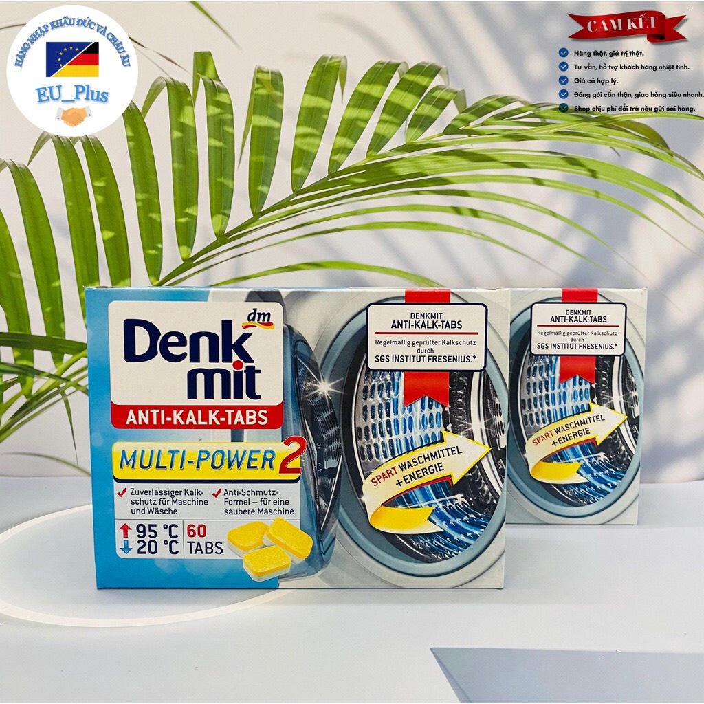 Viên Tẩy Rửa Lồng Giặt Dm Denk Mit Anti-Kalk-Tabs 60 Viên/Hộp 900g Đức