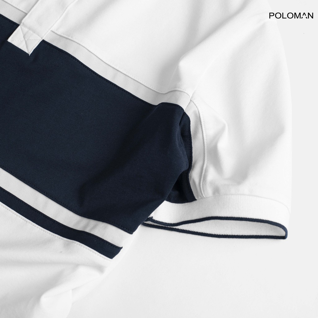 Áo Polo nam cổ bẻ phối UCO vải cá sấu Cotton xuất xịn,chuẩn form,sang trọng-lịch lãm màu TRẮNG P44 - POLOMAN | BigBuy360 - bigbuy360.vn