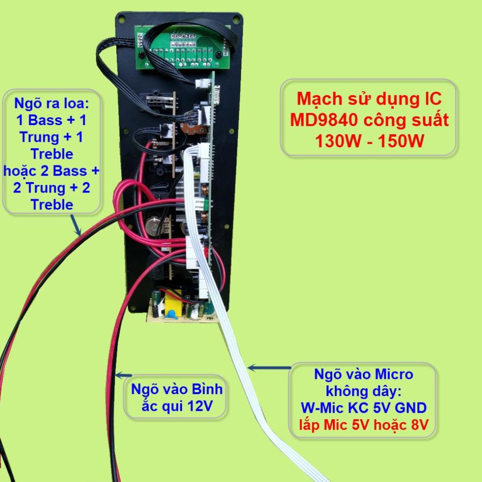 Mạch loa kéo DSP lập trình chống hú IC MD9840 công suất 130W – 150W có nguồn xung 220V - Karaoke và Guitar điện