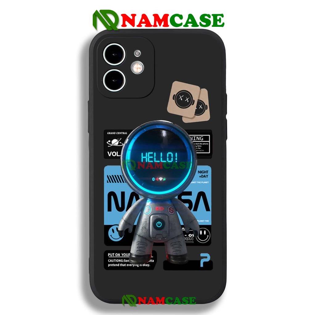 Ốp lưng iPhone Phi hành gia cute cạnh viền vuông silicon mềm dẻo cho iphone 6/6s/7/8/X/XR/XS/11/12/13 Pro Plus Max
