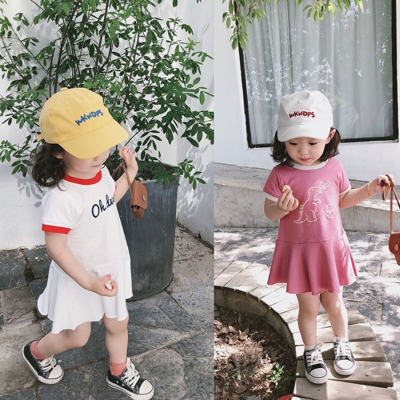 Combo 2 đầm khủng long cổ tròn dáng đuôi cá chất cotton siêu xinh JIMADO E1.101.100