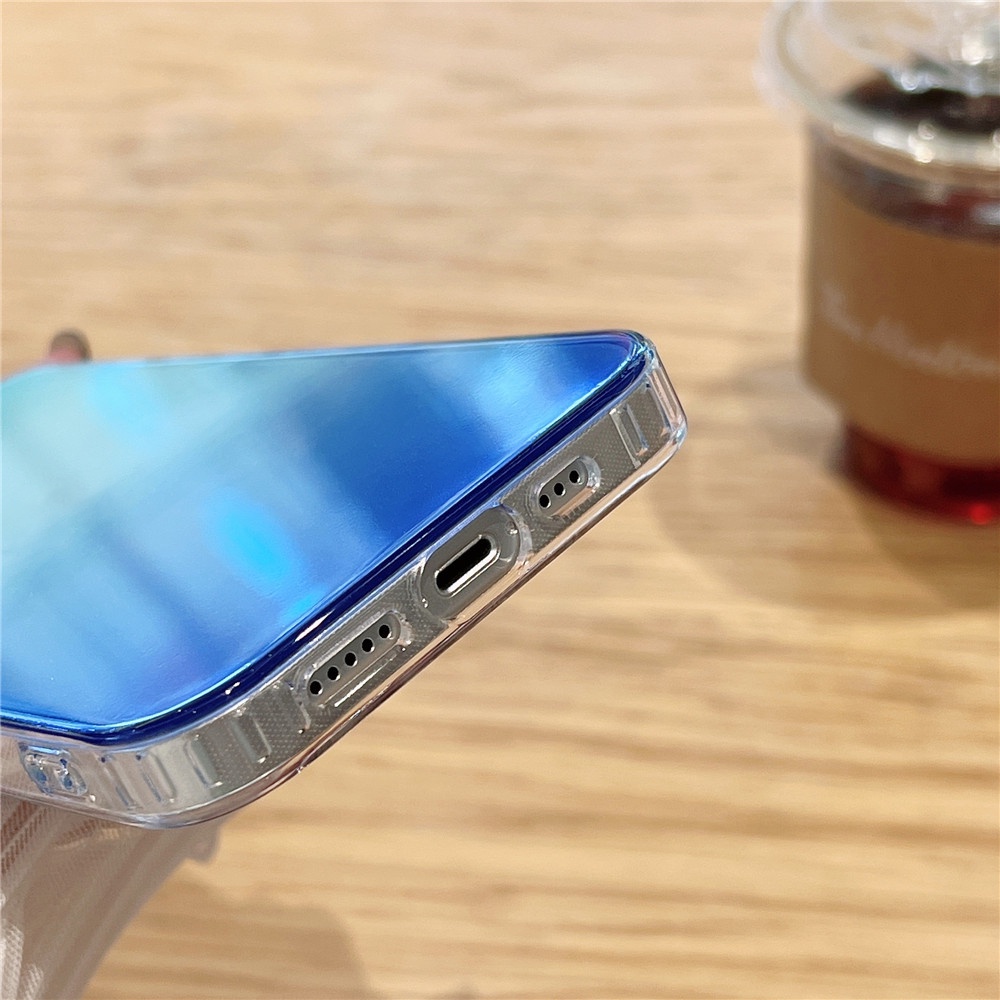 Ốp Điện Thoại TPU Silicon Trong Suốt Chống Sốc Phối Kim Tuyến Màu Gradient Cho Iphone 13 / 13 Pro / 13 Pro Max / 13