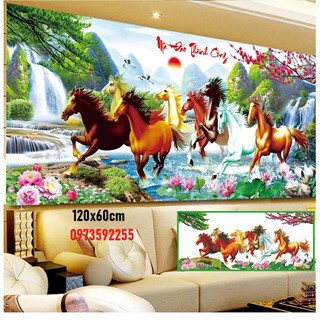 Tranh đính đá mã đáo thành công 120x60cm