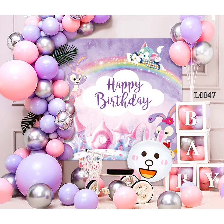 [Freeship 99k] Bộ Sinh Nhật Thỏ Cony, trang trí sinh nhật cho bé thêm sinh động và dễ thương