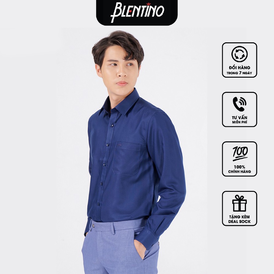 Áo Sơ Mi Nam Dài Tay Công Sở Lịch Lãm Blentino BSD03 - Free Size Cho Người Từ 50k-80kg