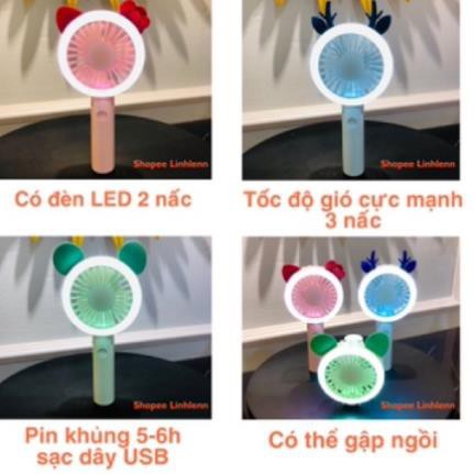 [Mã ELHA22 giảm 5% đơn 300K] Quạt sạc điện mini cầm tay có đèn led cao cấp Xfan