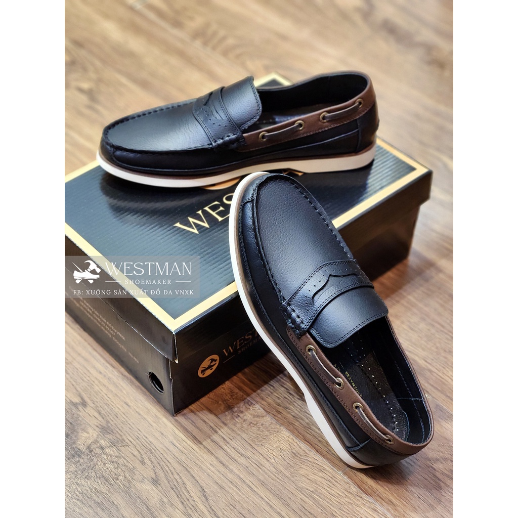 Giày lười nam Da bò thật Boatshoes Westman