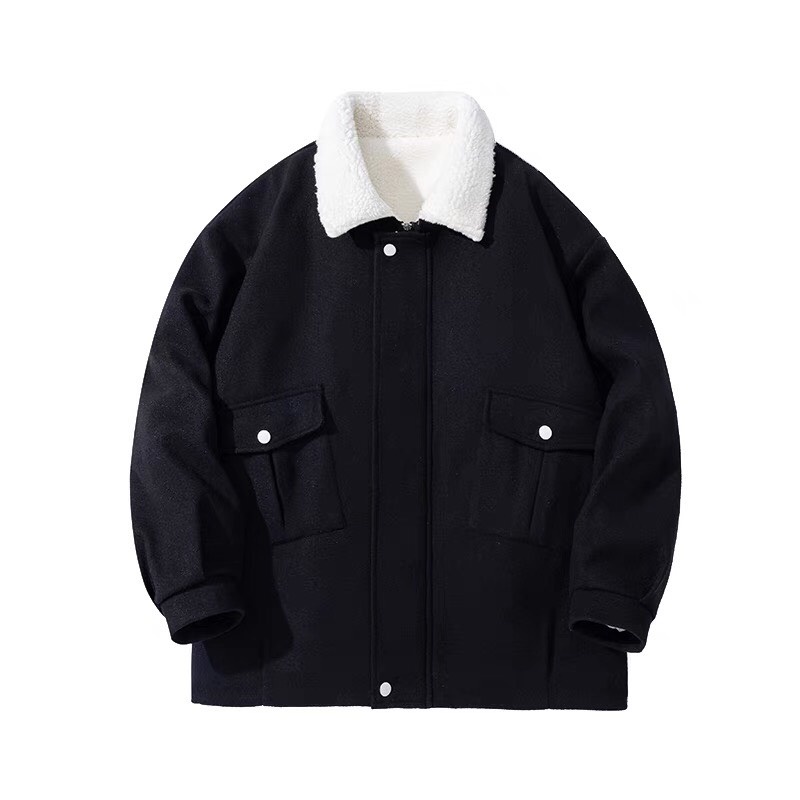Áo khoác unisex ⚡𝐇𝐀̀𝐍𝐆 𝐂𝐀𝐎 𝐂𝐀̂́𝐏 ⚡Chất dạ lì có lót lông cừu bên trong, lên dáng trẻ trung năng động, mặc đi chơi đi hoc