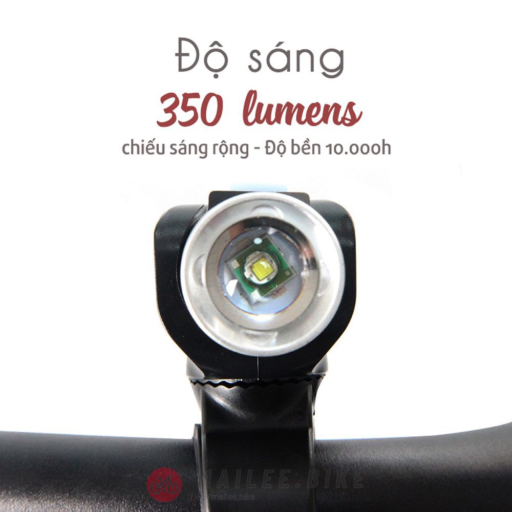 Combo Đèn Pin LED Siêu Sáng Mini Trên Xe Đạp  Đèn Pha Xe Đạp + Đèn LED Cảnh Báo Phía Sau Xe Đạp Giúp An Toàn