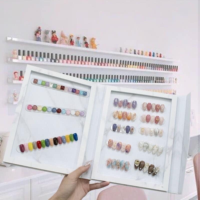 Quyển sổ trưng móng mẫu nam châm, 12 thanh dán mẫu
