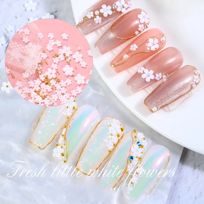 [Hàng mới về] Túi phụ kiện trang trí móng tay hình bông hoa 3D hỗn hợp