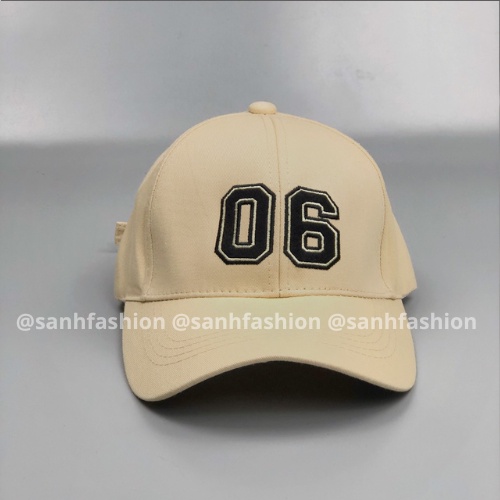 Mũ lưỡi trai thêu hình chữ 06 Nón kết chất kaki cao cấp thời trang form unisex nam nữ K59