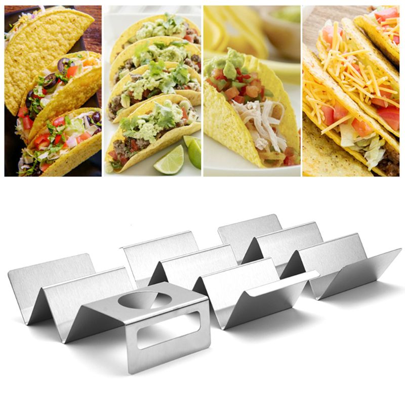 Giá đỡ bánh taco bằng thép không gỉ có tay cầm dễ dàng sử dụng