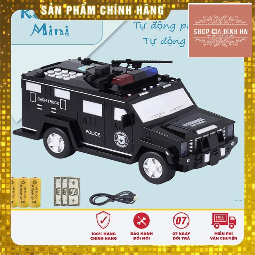 [Giảm Tết] Két sắt mini đồ chơi cho bé mô hình xe cảnh sát - có đèn có nhạc