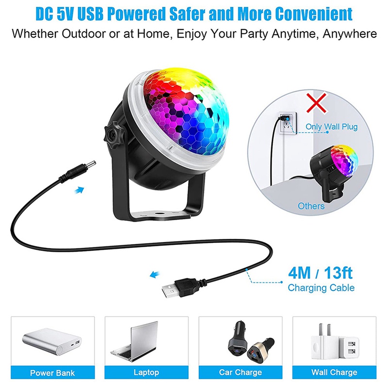 Đèn Disco Bóng LED Điều Khiển Từ Xa Dùng Trang Trí Tiệc Giáng Sinh