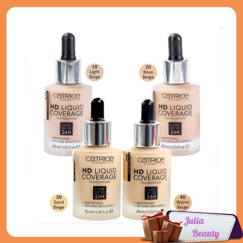 Kem Nền Catrice HD Liqiud Coverage 24h / 𝘍𝘳𝘦𝘦𝘴𝘩𝘪𝘱 / Phấn Nền Đủ Màu 10 / 20 / 30 /40 - Julia Beauty - Sp31