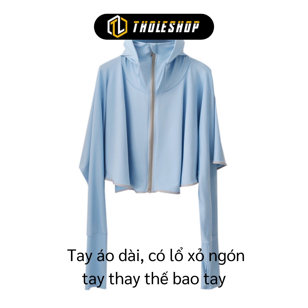 Áo Khoác Nữ - Áo Chống Nắng Croptop Thời Trang Nữ Có Mũ Và Che Mặt Tiện Dụng 9332