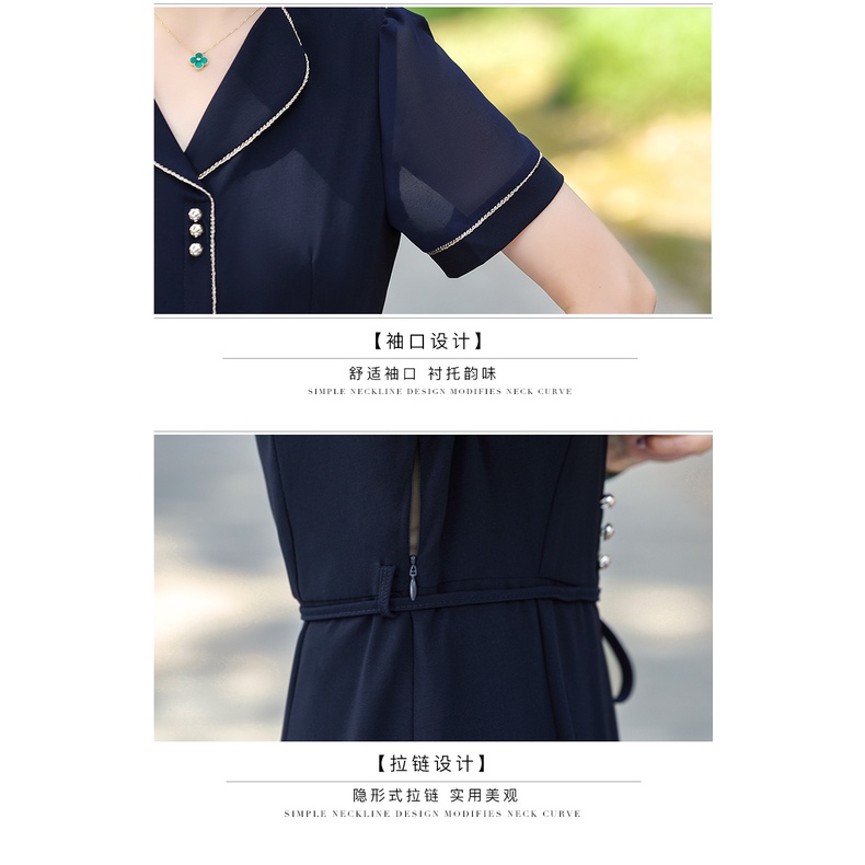 Đầm Chiffon Che Bụng Phong Cách Phương Tây Thời Trang Mùa Hè Mới 2023 Cho Phụ Nữ Trung Niên 40-5 Tuổi