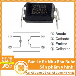Sản phẩm Opto PC817 Sharp 5V 5mA dip4 electronic ic cách ly quang tín hiệu