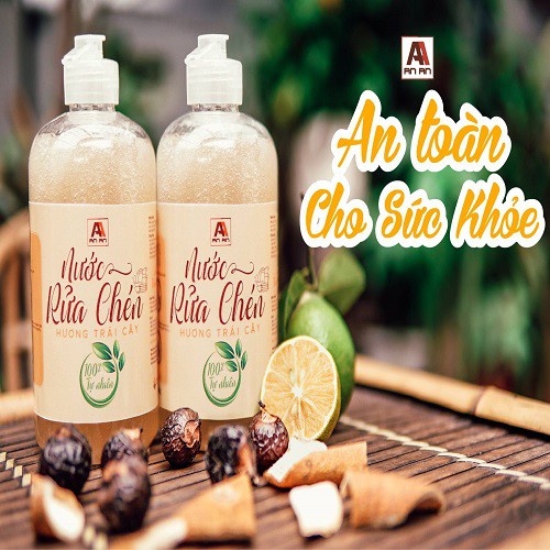 Nước Rửa Chén Hữu Cơ Bồ Hòn An An (500ML) 100% Thiên Nhiên. Rửa Dụng Cụ Ăn Dặm Cho Bé, Phù Hợp Cho Da Nhạy Cảm