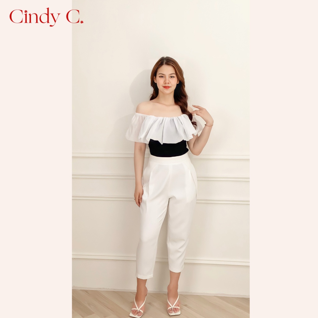 Quần baggy nữ cạp cao Bertha CINDY C phong cách công sở, tôn dáng, chất liệu Tuytsi 521