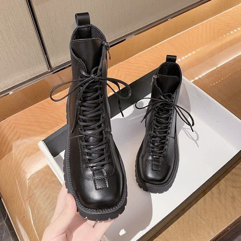 Giày Boot Đế Dày Tăng Chiều Cao Thiết Kế Mới Thời Trang Mùa Thu Theo Phong Cách Anh