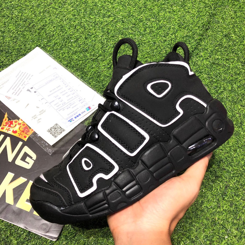 Giày Uptempo đen viền trắng nam nữ size 36-44 + full box + bill + tặng tất