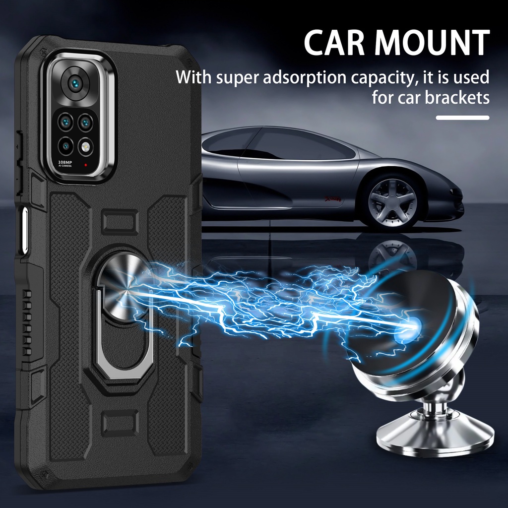Ốp Điện Thoại Bảo Vệ Camera Chống Sốc Có Vòng Đỡ Cho Redmi Note 11 Pro 10 / 10s / 10 Pro 9s