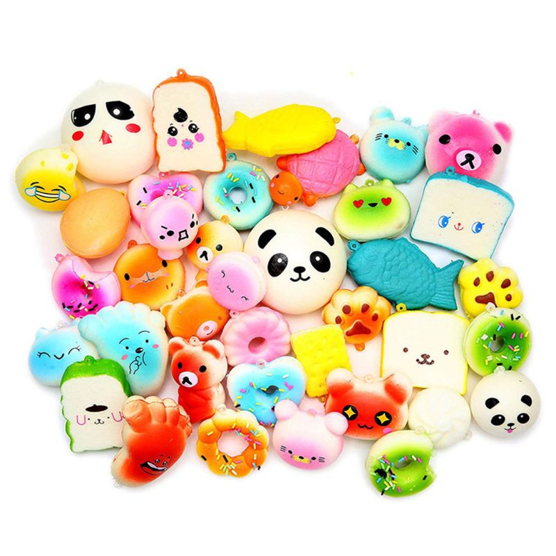 Set 20 Đồ Chơi Xốp Squishy Giảm Stress Hình Gấu Trúc Dễ Thương Cho Bé
