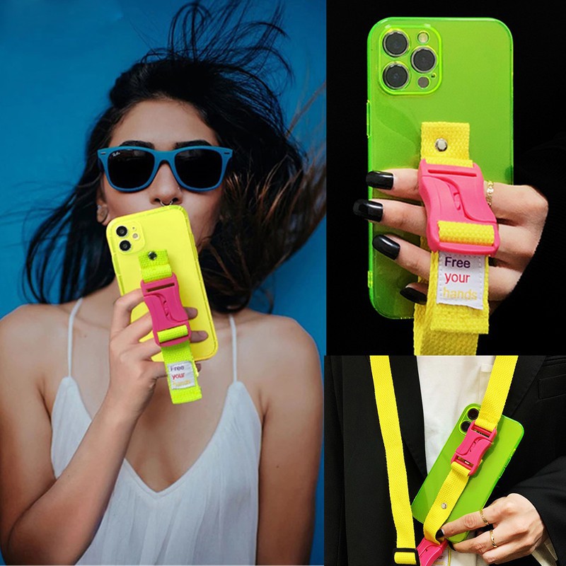 Ốp điện thoại TPU trong suốt có dây đeo thích hợp cho Iphone 13 Pro Max 12 Pro Max 11 Pro Max 7 8 Plus Xr Xs Max Se2020