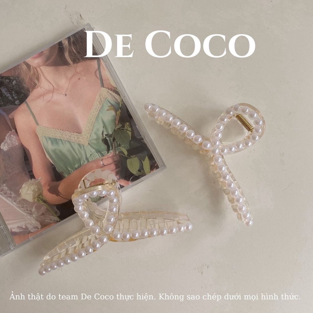 Kẹp tóc nữ - Kẹp tóc ngọc trai nhựa De Coco