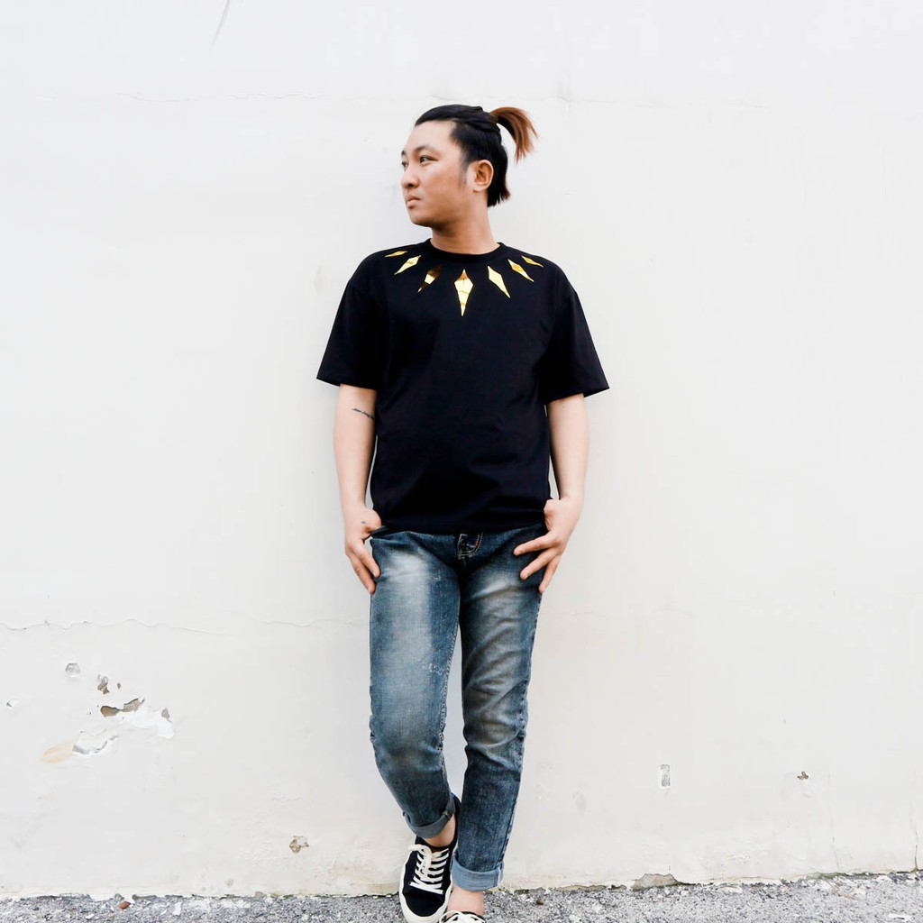 Áo thun Tay Lỡ nam nữ Nhũ vàng Pander