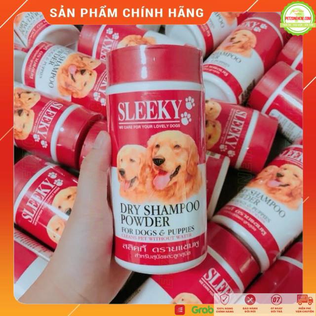 Phấn tắm khô Thái Lan Sleeky 💥 FREESHIP 💥 SLEEKY DRY SHAMPOO POWDER 150gr cho chó mèo