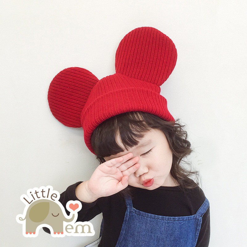 Mũ bé trai/ bé gái kiểu dáng Hàn Quốc _ Mickey len