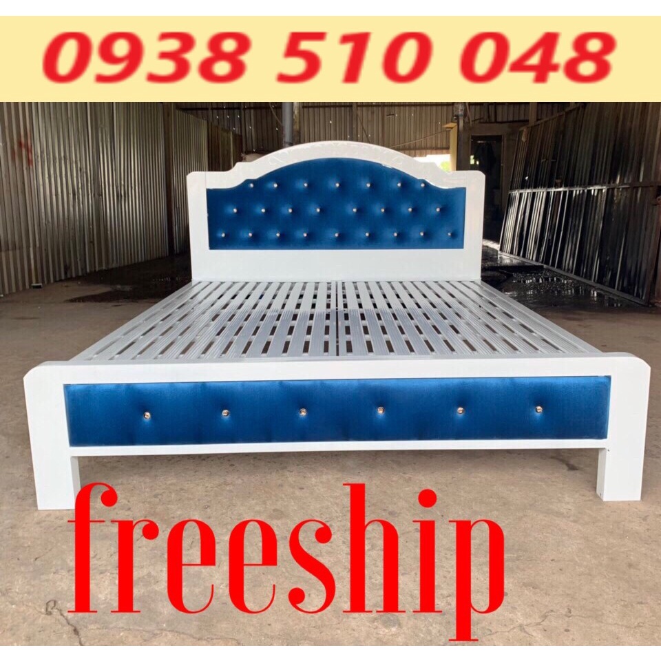 Freeship Giường sắt hộp cao cấp nhiều mẫu 1m4x2m 1m6x2m 1m8x2m chất liệu sơn tĩnh điện giá tận xưởng