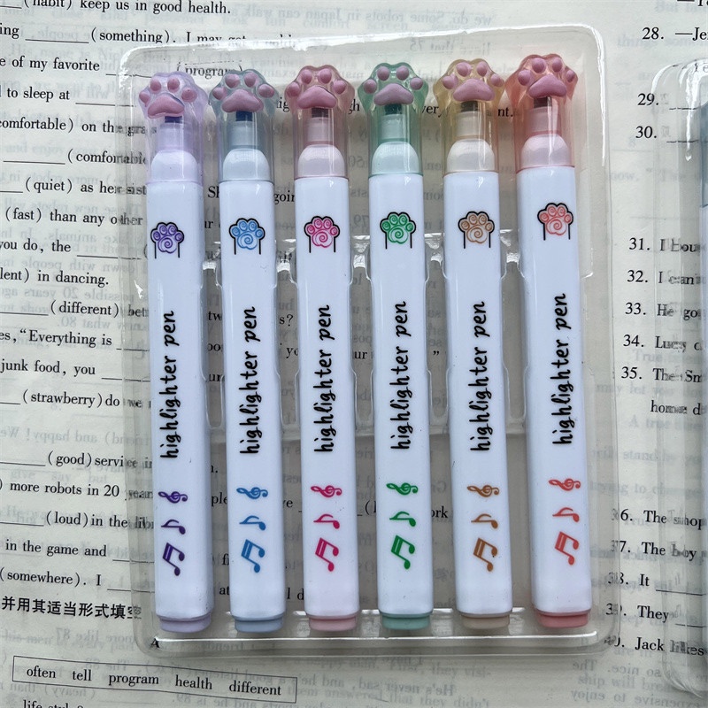 Set 6 Bút Bắt Sáng Đầu Mềm Nhiều Màu Sắc Chất Lượng Cao Cho Nữ