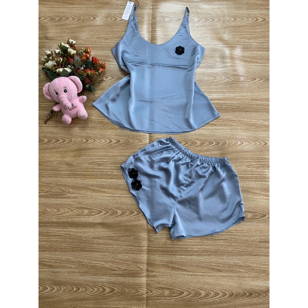 Đồ bộ ngủ, bộ hai dây sexy[FREESHIP]bộ ngủ satin cao cấp, chất vải mền mịn, không nhăn, mặc thoáng mát, size 45-60kg