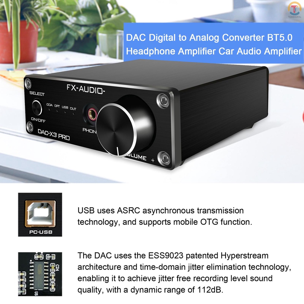 Bộ Khuếch Đại Âm Thanh Xe Hơi FX-Audio X3PRO DAC Kỹ Thuật Số Qua Analog Bằng PC-USB/USB/Coaxial DC5V EU Plug