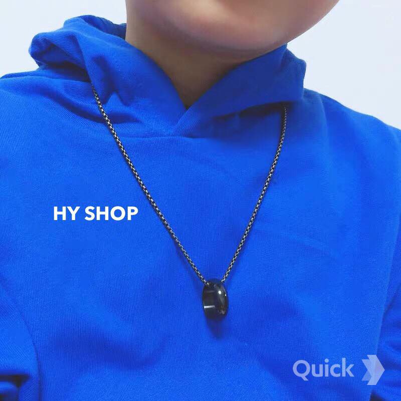 Dây Chuyền Nam Nữ Thép Titan Phối Nhẫn Không Gỉ Phong Cách Hip Hop Unisex BTS