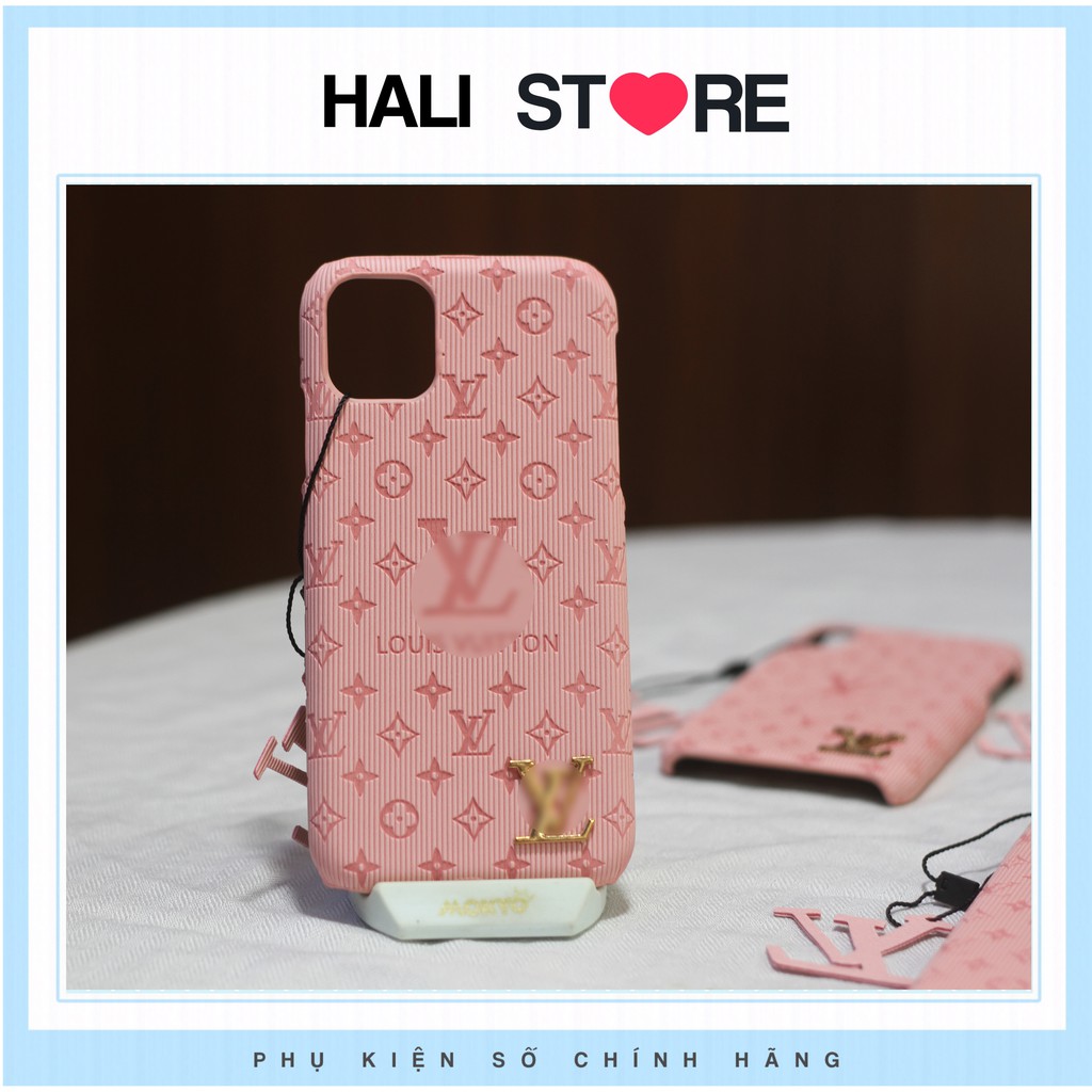 Ốp lưng iphone L V mầu hồng họa tiết cổ điển 6plus/6s plus/7/7plus/8/8 plus/x/xs/xs max/11/11 pro/11 promax - Hali Store