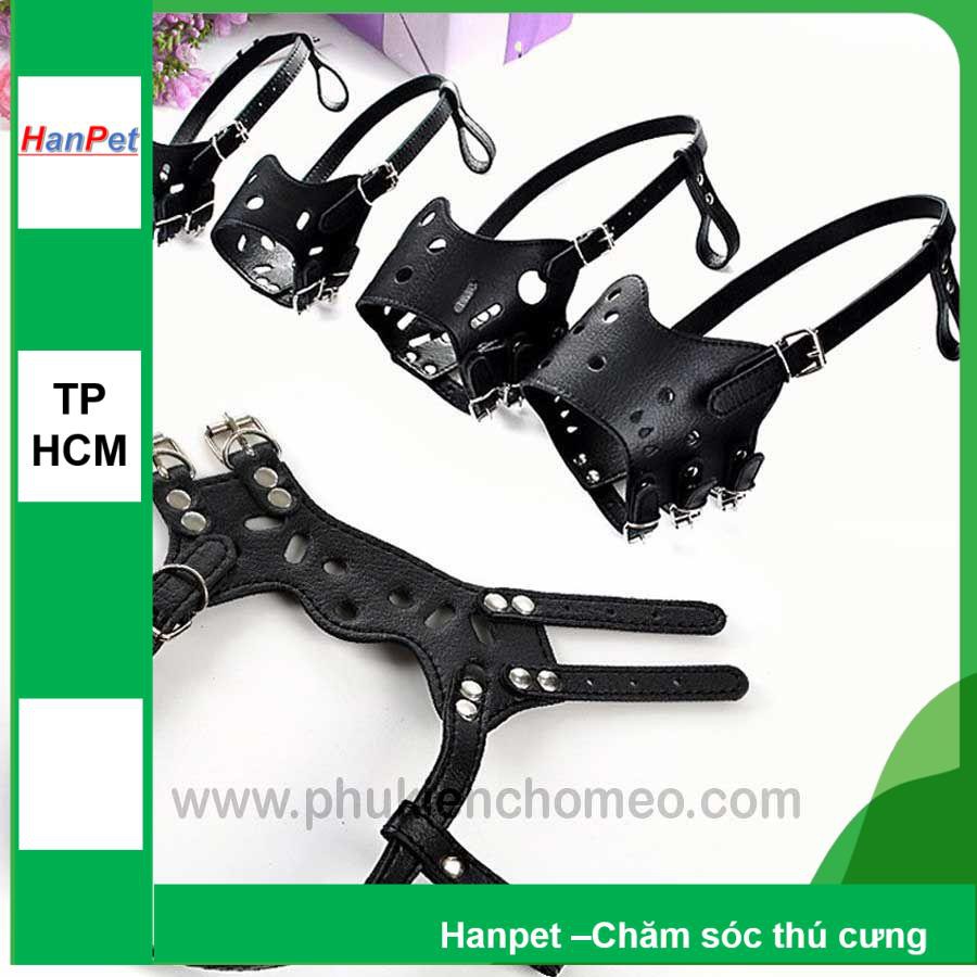 HCM-SP1177 – Rọ mõm cho chó -Rọ mõm da chống sủa (3 size tùy thuộc chu vi mõm)