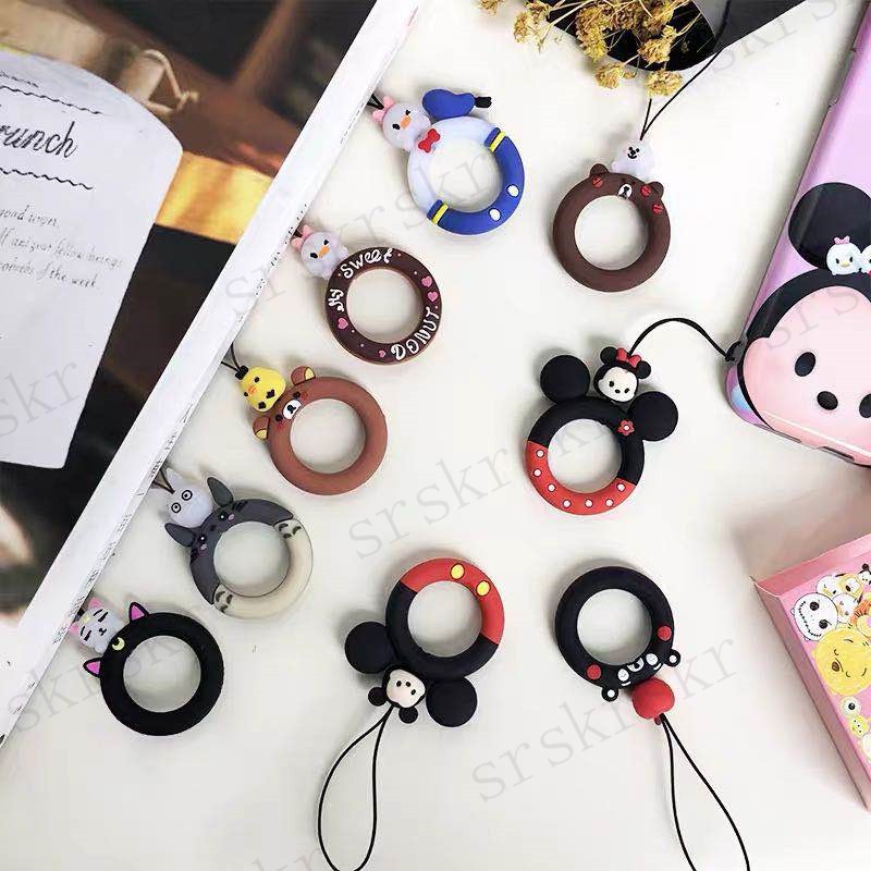 Dây Đeo Điện Thoại / Chìa Khóa / Camera Ba Chiều Bằng Silicon Họa Tiết Hoạt Hình Mickey Minnie Dễ Thương