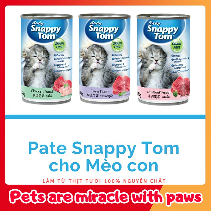 Pate Cho Mèo Con Snappy Tom - Lon 150g