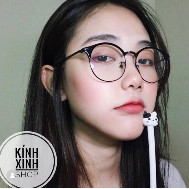 Kính Mắt tròn nửa viền Hàn Quốc ulzzang cao cấp