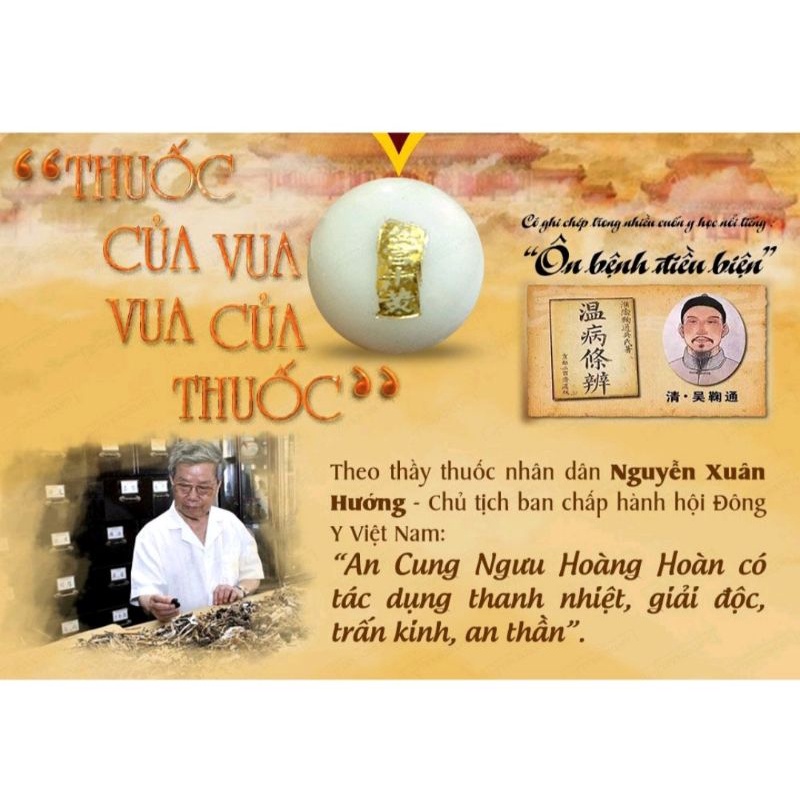 An cung ngưu Rùa vàng ⚡ Chính hãng ⚡ Hộp 3 viên Dự phòng tai biến, đột qụy, phục hồi di chứng do tai biến