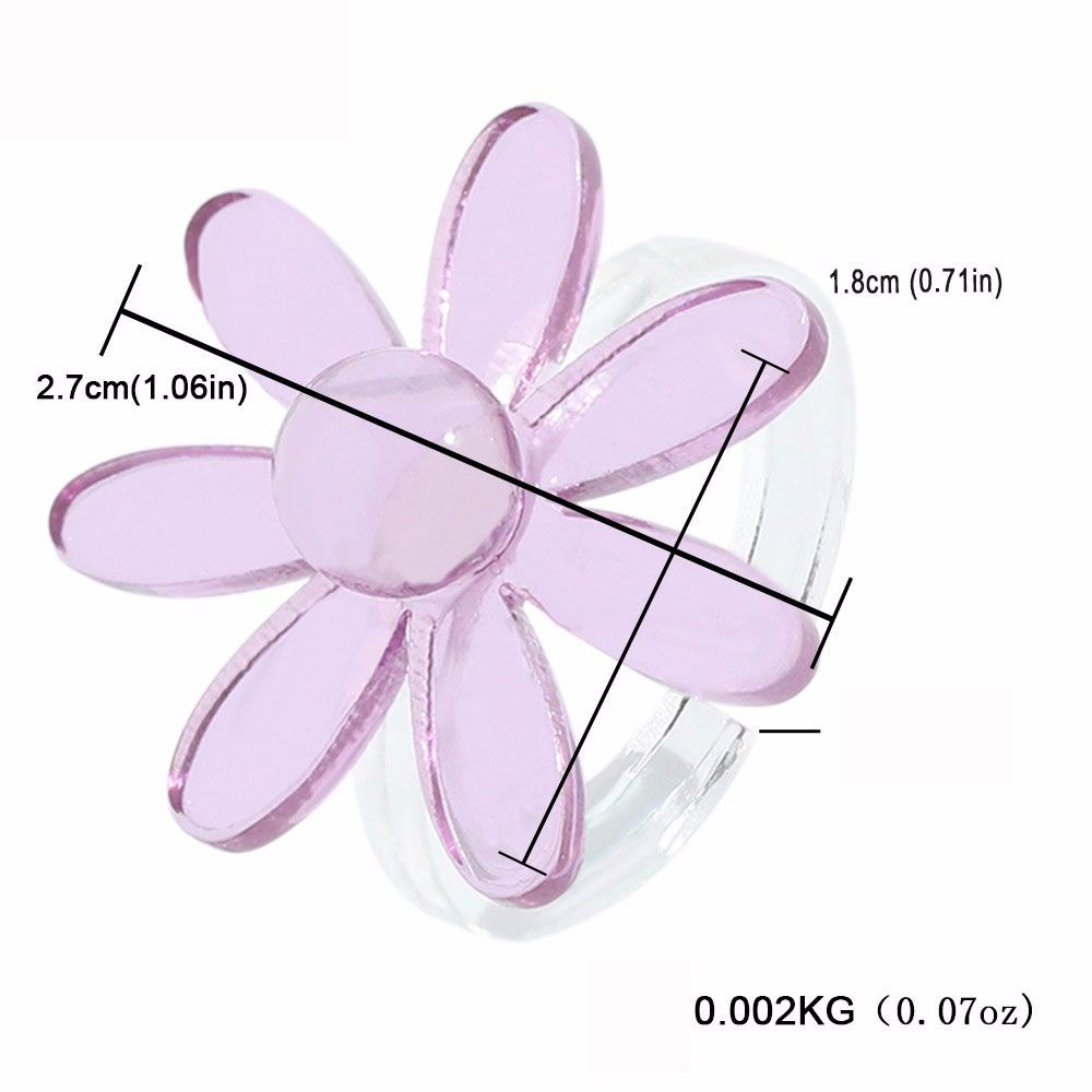 Nhẫn Nhựa Acrylic Trong Suốt Nhiều Màu Thời Trang Hàn Quốc Cho Nam